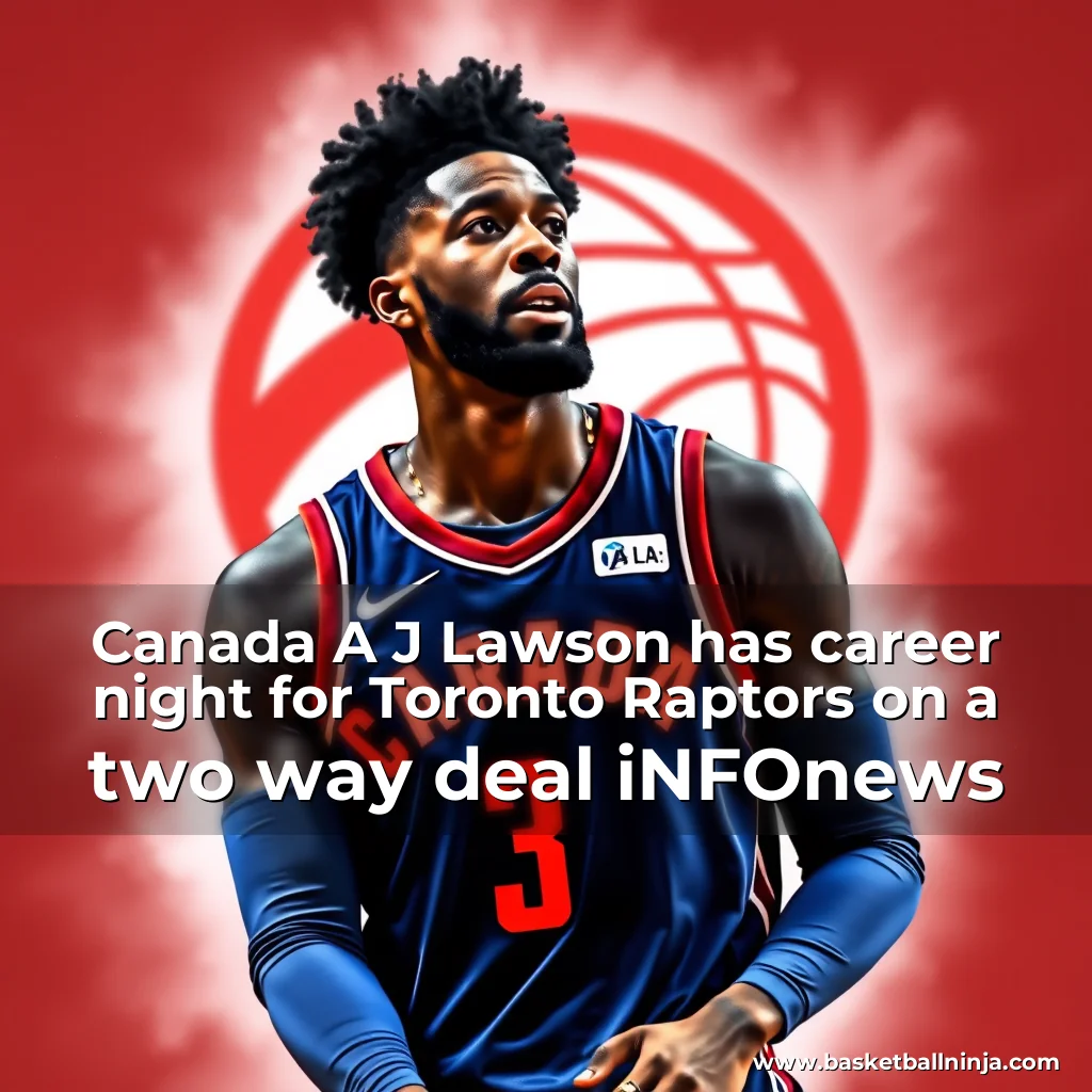 Artistic representation for Canada A J Lawson has career night for Toronto Raptors on a two way deal iNFOnews
