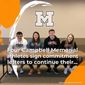 Artistic representation for Four Campbell Memorial athletes sign commitment letters to continue their academic and athletic careers