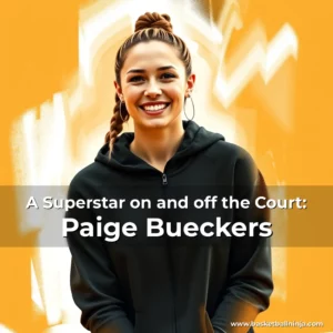 Artistic representation for A Superstar on and off the Court: Paige Bueckers